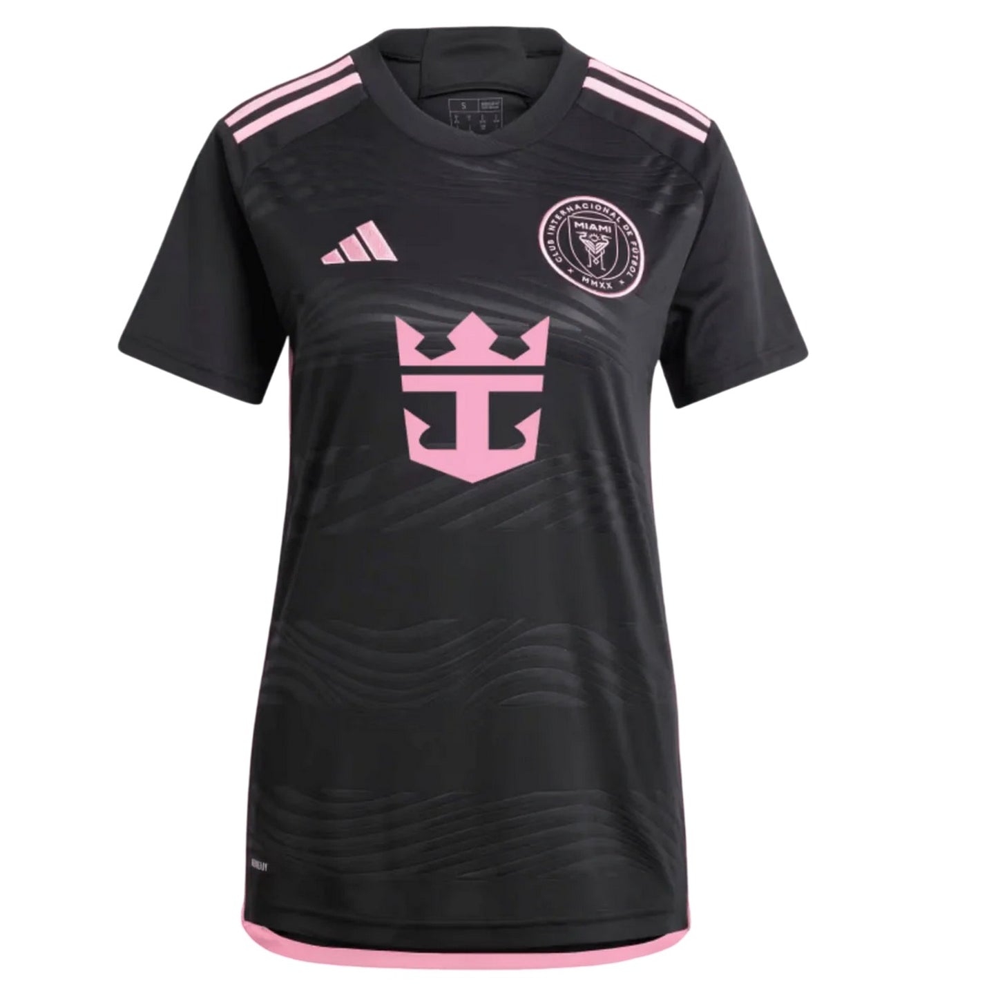 Black-Pink - Front - Adidas Womens-Ladies Inter Miami CF Short-Sleeved Football Jersey