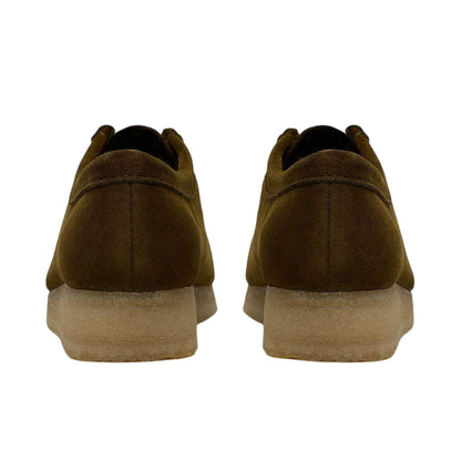Olive - Back - Clarks Originals Womens-Ladies Wallabee Suede Moc Toe Formal Shoes