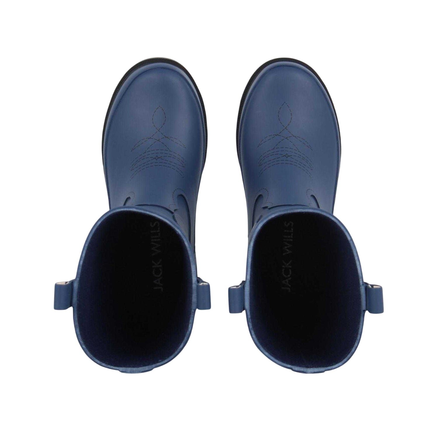 Navy - Side - Jack Wills Childrens-Kids Cowboy Boots