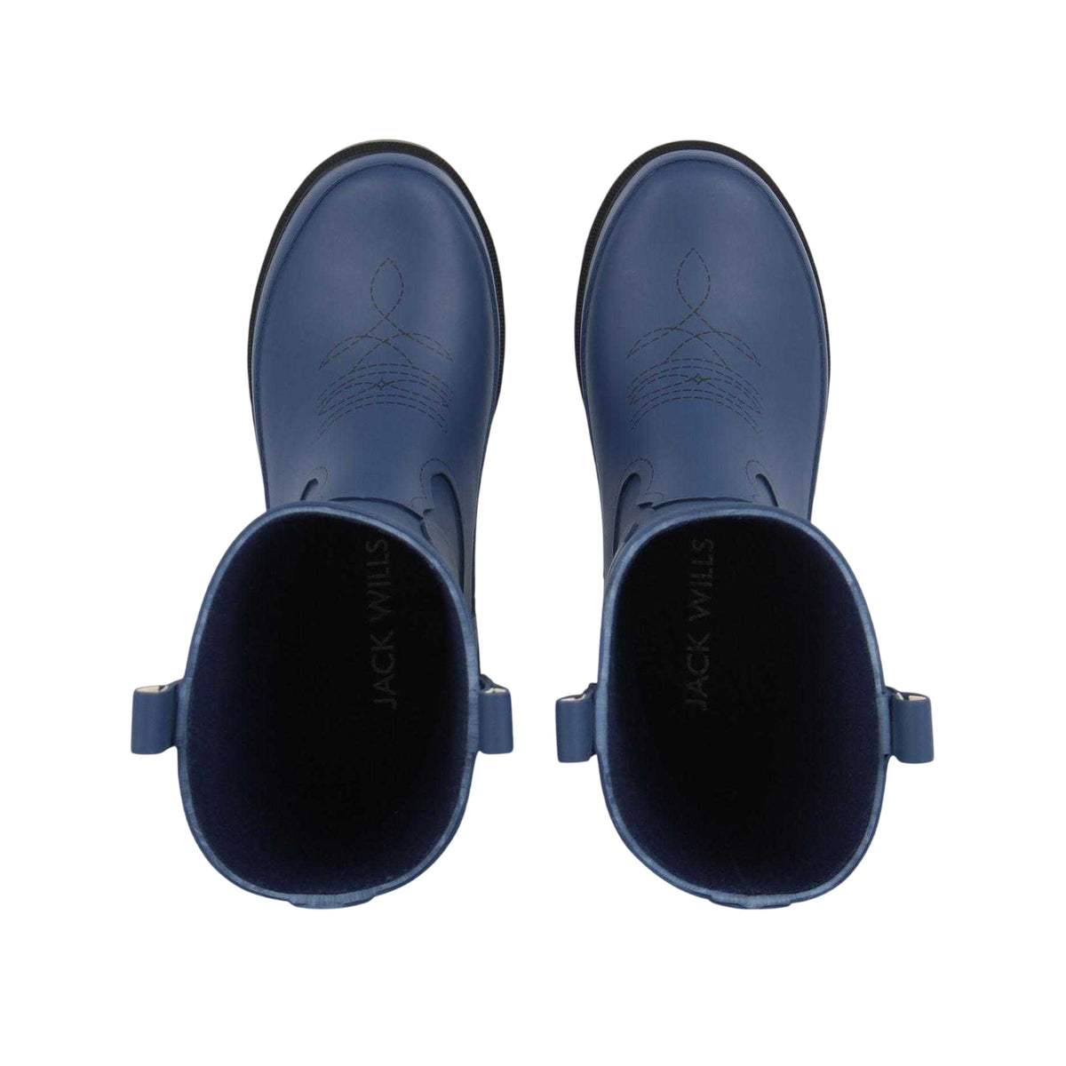 Navy - Side - Jack Wills Childrens-Kids Cowboy Boots