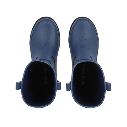 Navy - Side - Jack Wills Childrens-Kids Cowboy Boots
