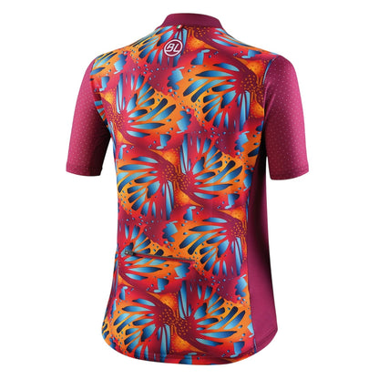 Purple - Back - Bicycle Line Womens-Ladies Half Zip Loose Fit Jersey