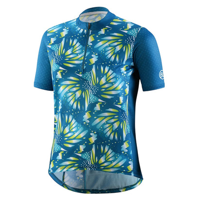 Turquoise - Front - Bicycle Line Womens-Ladies Half Zip Loose Fit Jersey