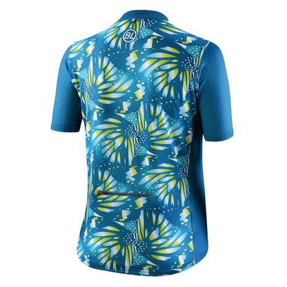 Turquoise - Back - Bicycle Line Womens-Ladies Half Zip Loose Fit Jersey