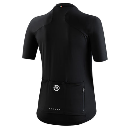 Black - Back - Bicycle Line Womens-Ladies Karol Full Zip Short-Sleeved Jersey