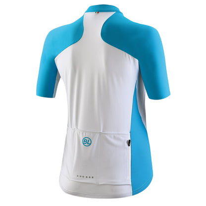 Turquoise - Back - Bicycle Line Womens-Ladies Karol Full Zip Short-Sleeved Jersey