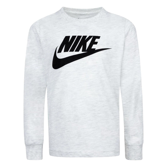 White - Front - Nike Childrens-Kids Futura Swoosh Long-Sleeved T-Shirt