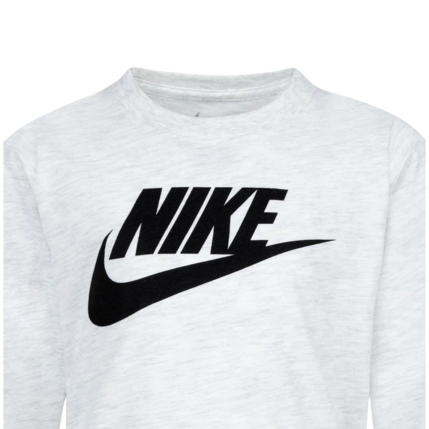 White - Side - Nike Childrens-Kids Futura Swoosh Long-Sleeved T-Shirt