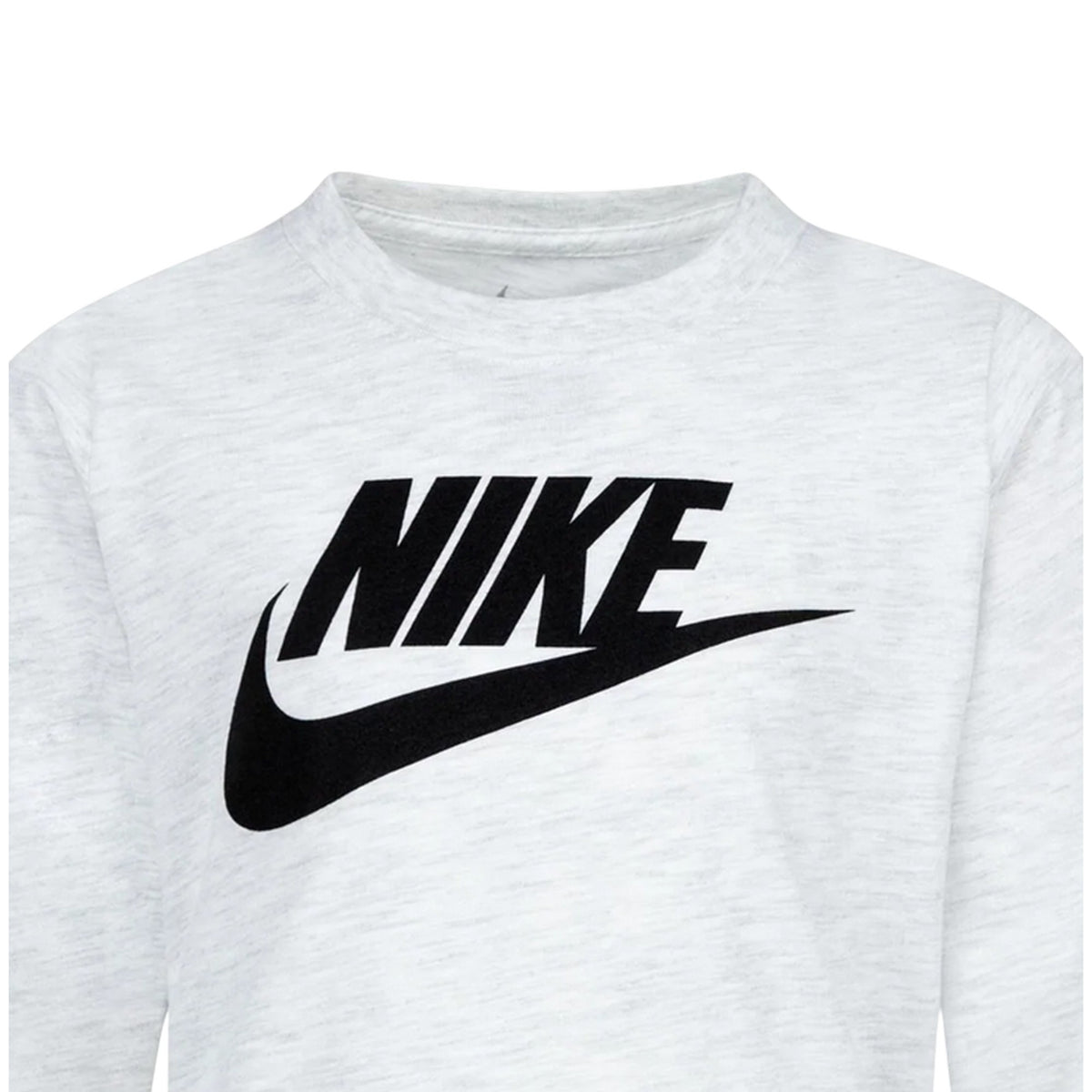 White - Side - Nike Childrens-Kids Futura Swoosh Long-Sleeved T-Shirt