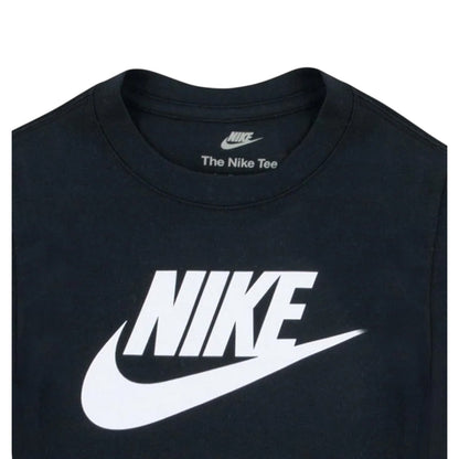 Black - Side - Nike Childrens-Kids Futura Swoosh Long-Sleeved T-Shirt