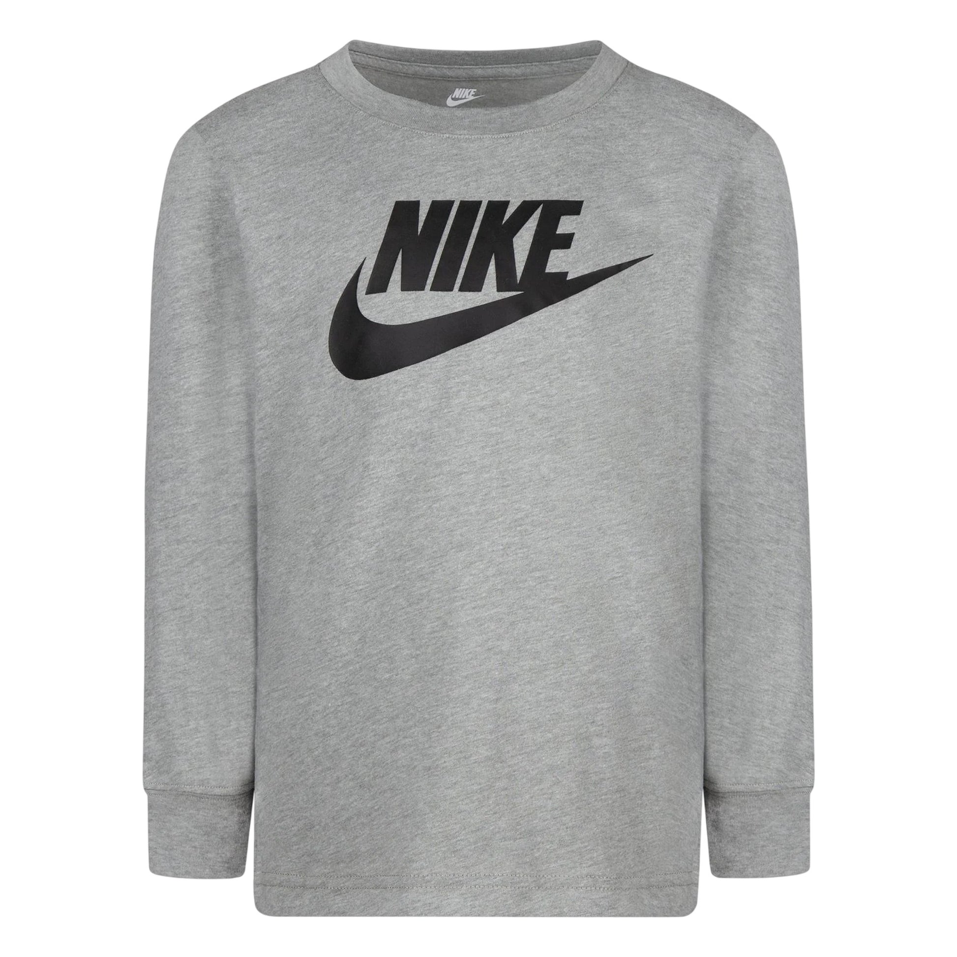 Dark Grey - Front - Nike Childrens-Kids Futura Swoosh Long-Sleeved T-Shirt