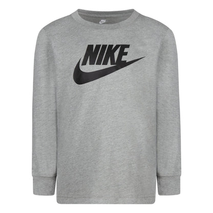 Dark Grey - Front - Nike Childrens-Kids Futura Swoosh Long-Sleeved T-Shirt