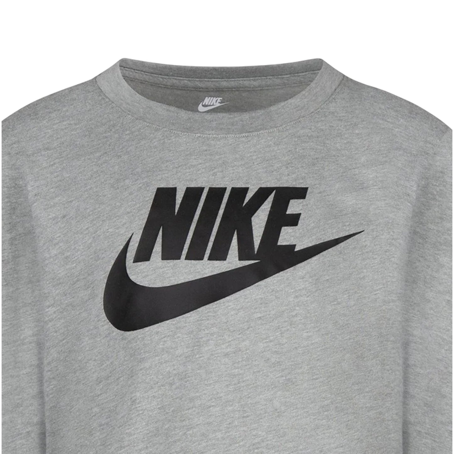 Dark Grey - Side - Nike Childrens-Kids Futura Swoosh Long-Sleeved T-Shirt