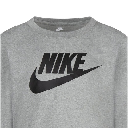 Dark Grey - Side - Nike Childrens-Kids Futura Swoosh Long-Sleeved T-Shirt