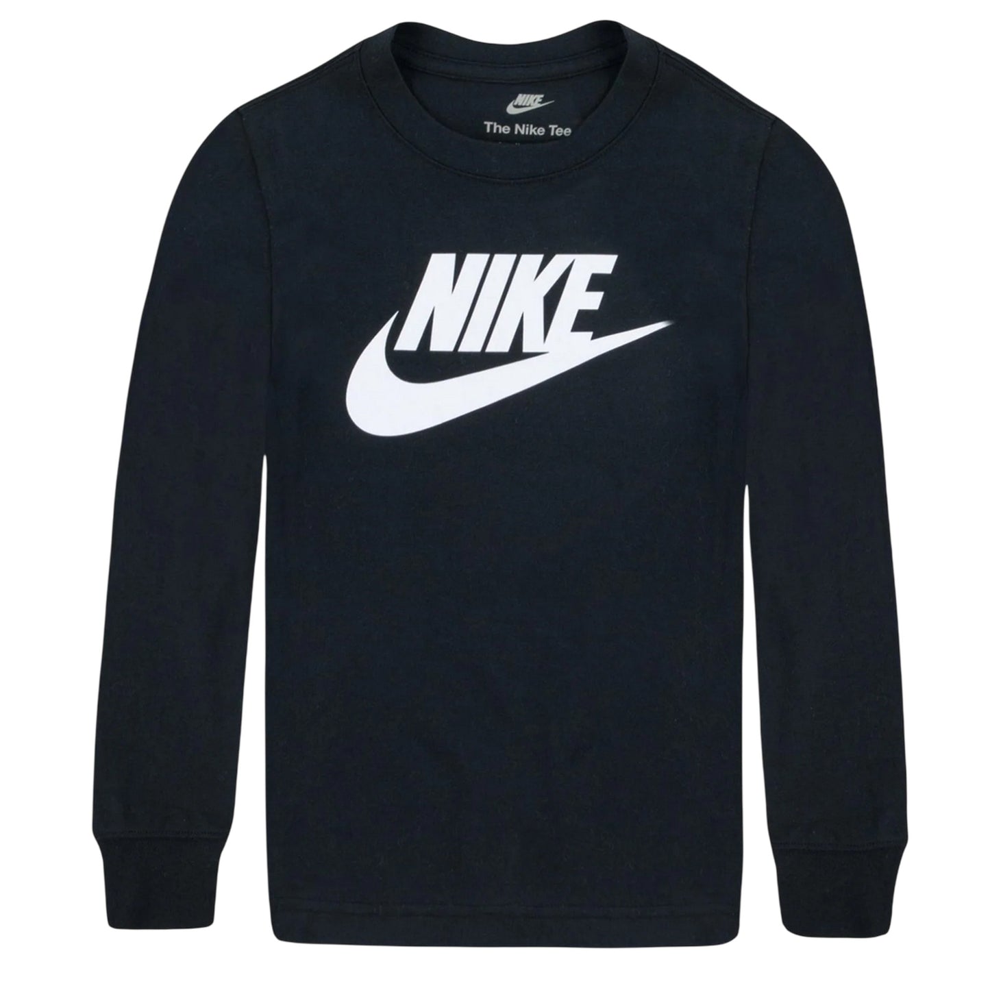 Black - Front - Nike Childrens-Kids Futura Swoosh Long-Sleeved T-Shirt