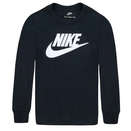 Black - Front - Nike Childrens-Kids Futura Swoosh Long-Sleeved T-Shirt
