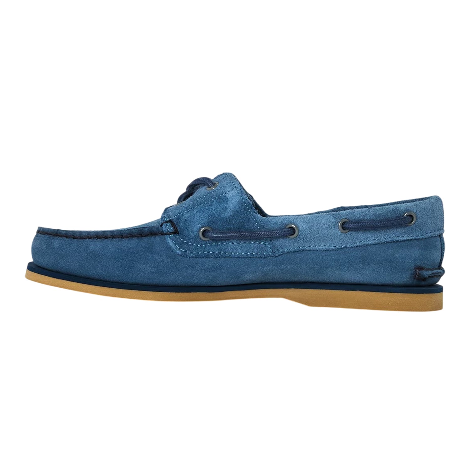 Medium Blue - Back - Timberland Mens Classic Textured Suede Lace Up Boat Shoes