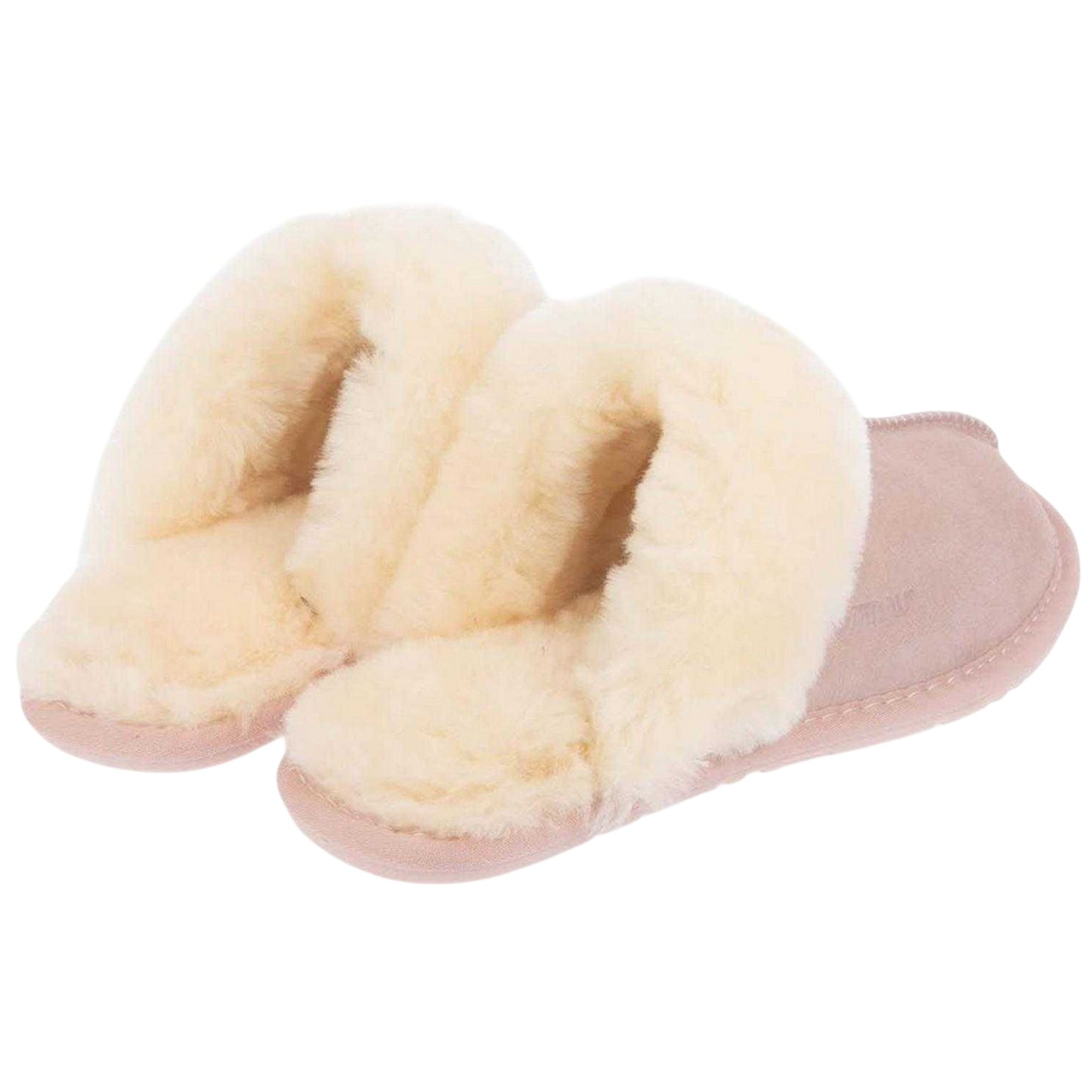 Pink - Back - EverAu Womens-Ladies Harrier Suede Slippers