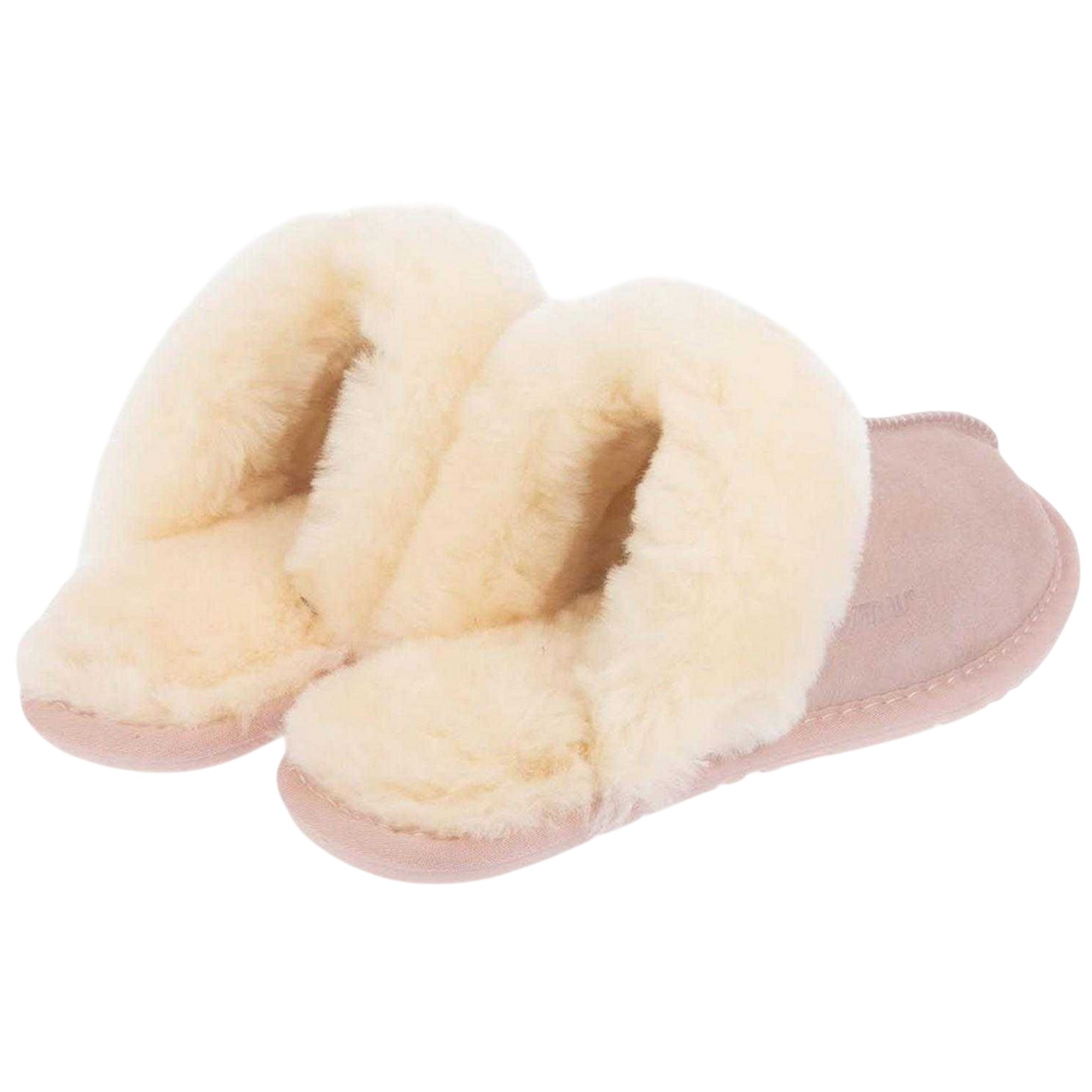 Pink - Back - EverAu Womens-Ladies Harrier Suede Slippers