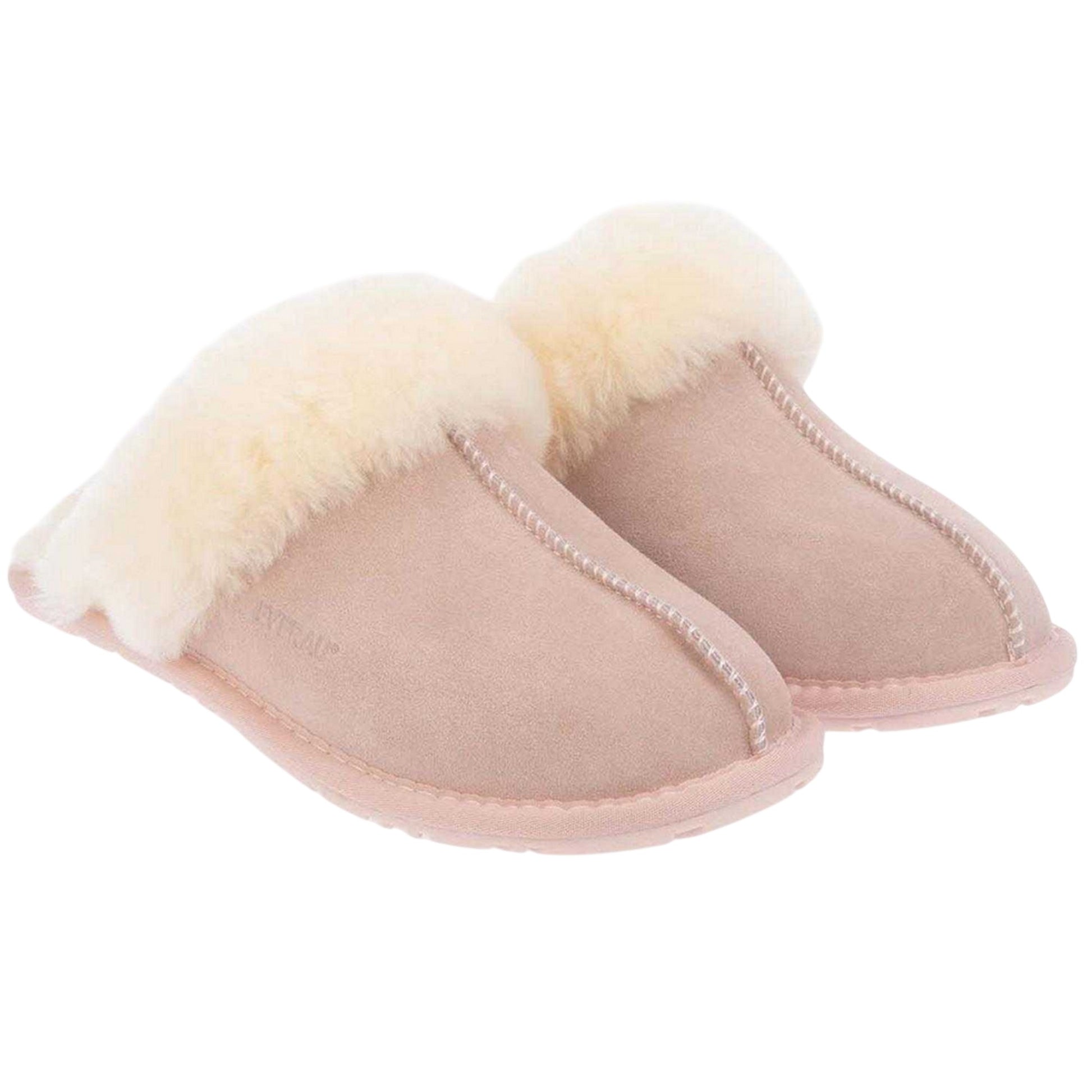 Pink - Front - EverAu Womens-Ladies Harrier Suede Slippers