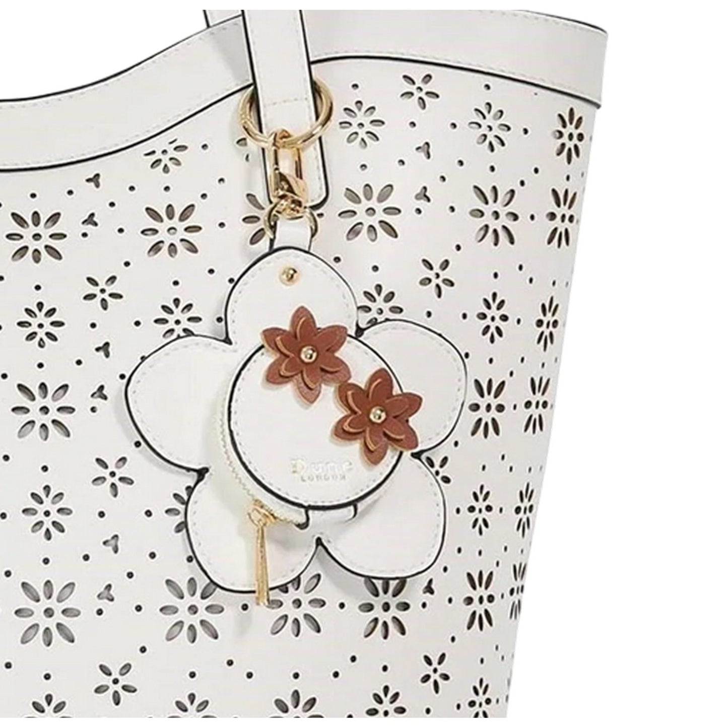 White - Side - Dune London Womens-Ladies Daizies Tote Bag