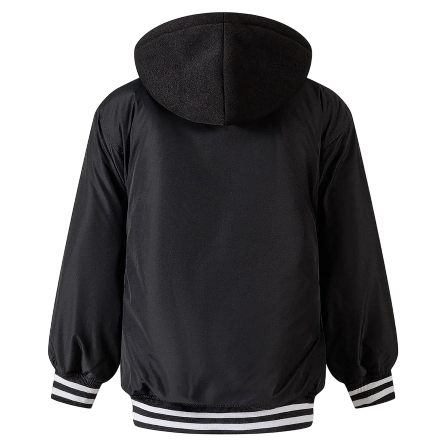 Black - Back - Minoti Boys Detachable Hood Baseball Padded Jacket