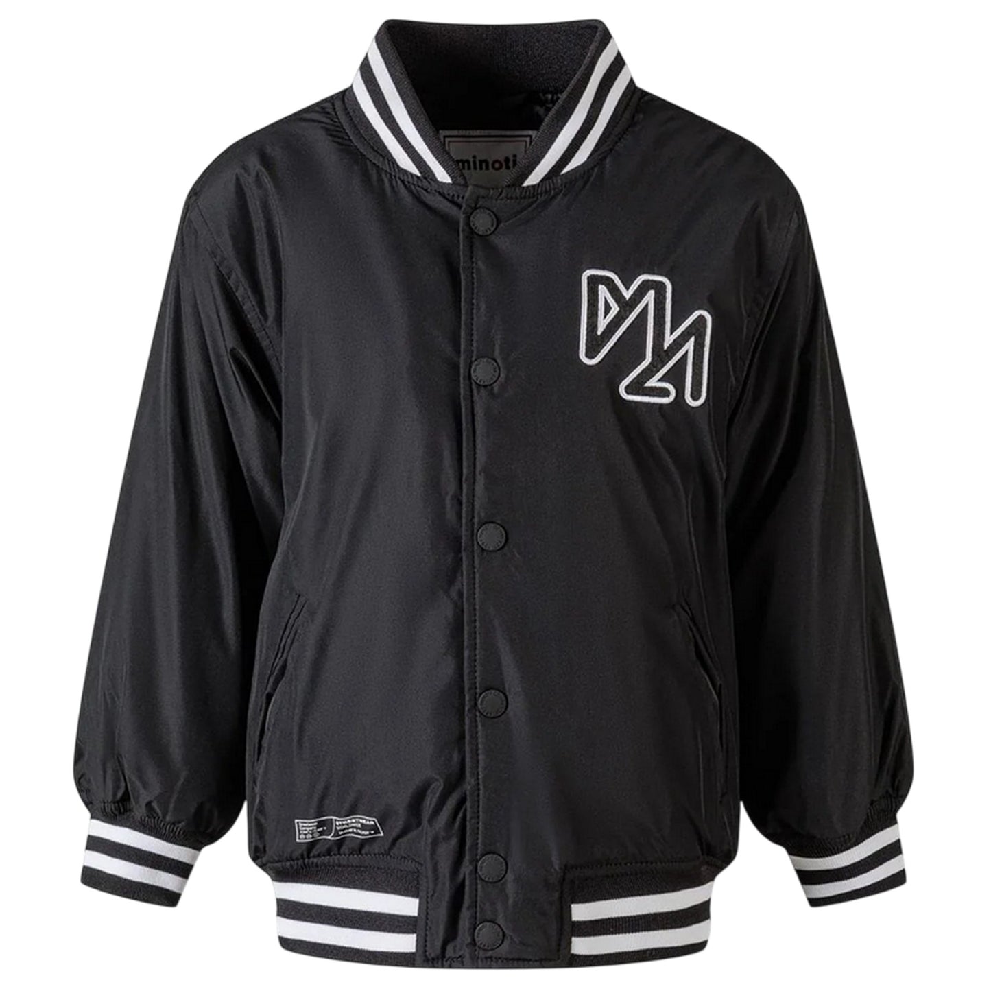 Black - Side - Minoti Boys Detachable Hood Baseball Padded Jacket