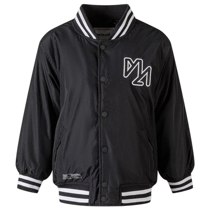 Black - Side - Minoti Boys Detachable Hood Baseball Padded Jacket