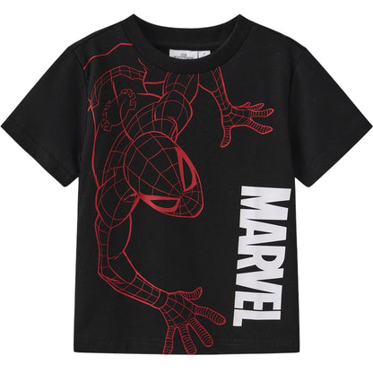 Black - Back - Marvel Childrens-Kids Spider-Man T-Shirt Set