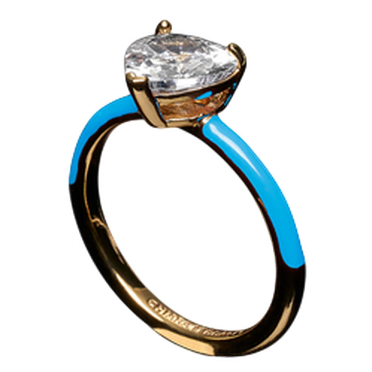 Yellow-Blue - Front - Chiara Ferragni Enamelled Band Ring