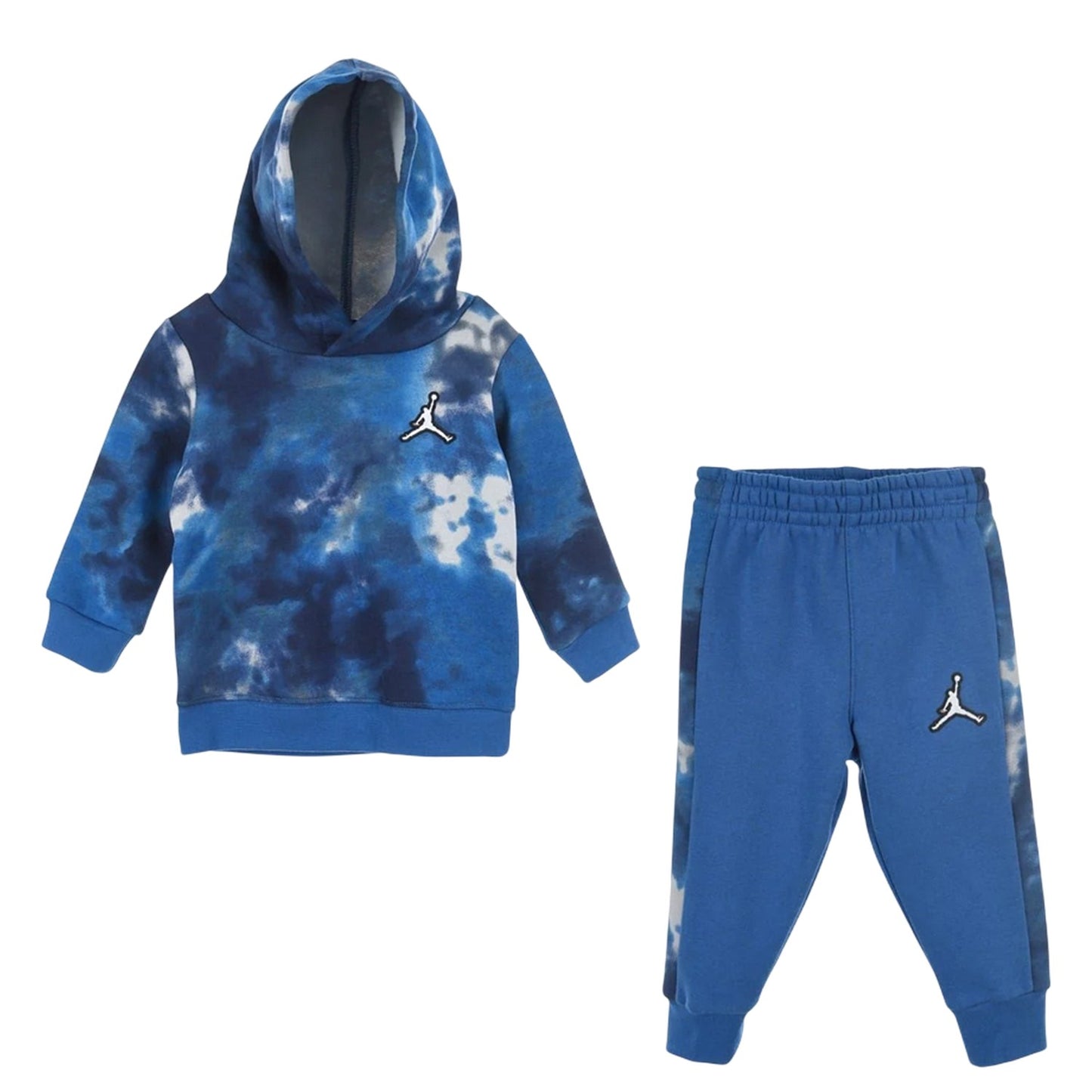 Marina Blue - Front - Nike Baby Air Jordan Tie Dye Hoodie And Joggers Set