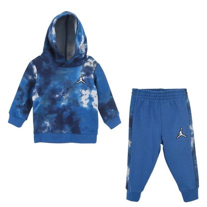 Marina Blue - Front - Nike Baby Air Jordan Tie Dye Hoodie And Joggers Set