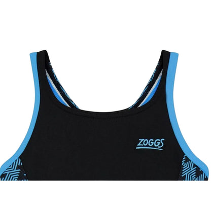 Black - Lifestyle - Zoggs Girls Splashback One Piece Swimsuit