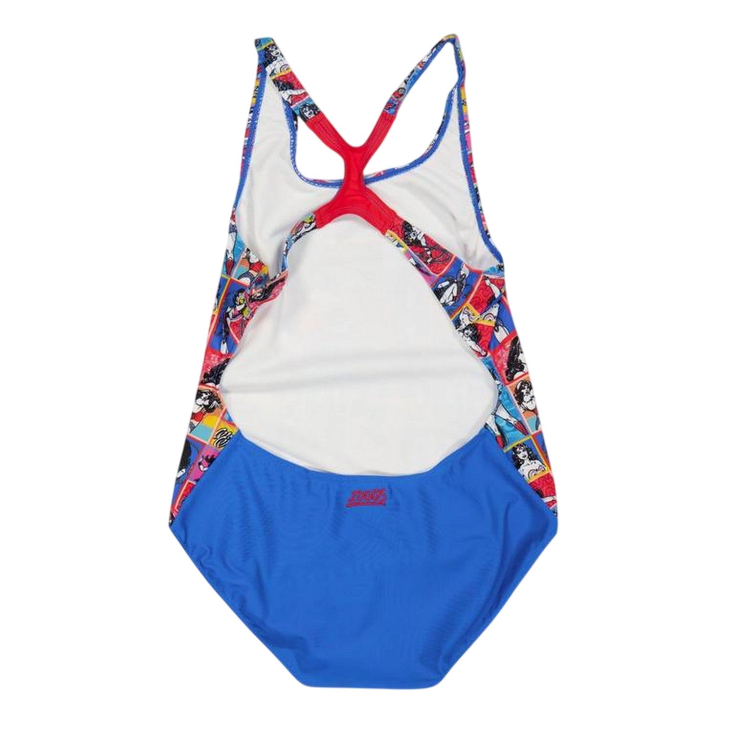 Multicoloured - Back - Zoggs Girls Wonder Woman Racerback One Piece Swimsuit