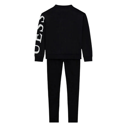 Black - Back - Guess Childrens-Kids Lettering Top And Leggings Set