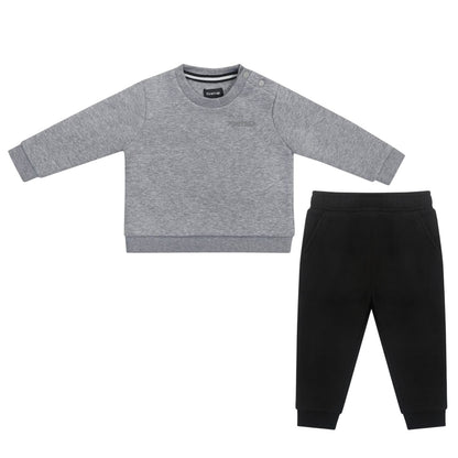 Grey - Front - Firetrap Baby Sweatshirt & Jogging Bottoms