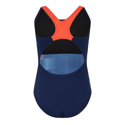 Blue - Back - Zoggs Womens-Ladies Actionback Pixel One Piece Swimsuit