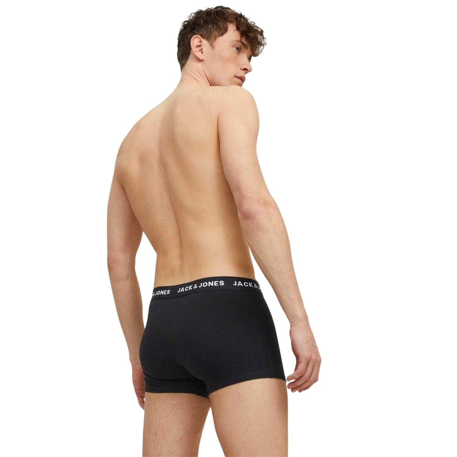 Black - Back - Jack And Jones Mens Cotton Blend Boxer Shorts (Pack of 10)