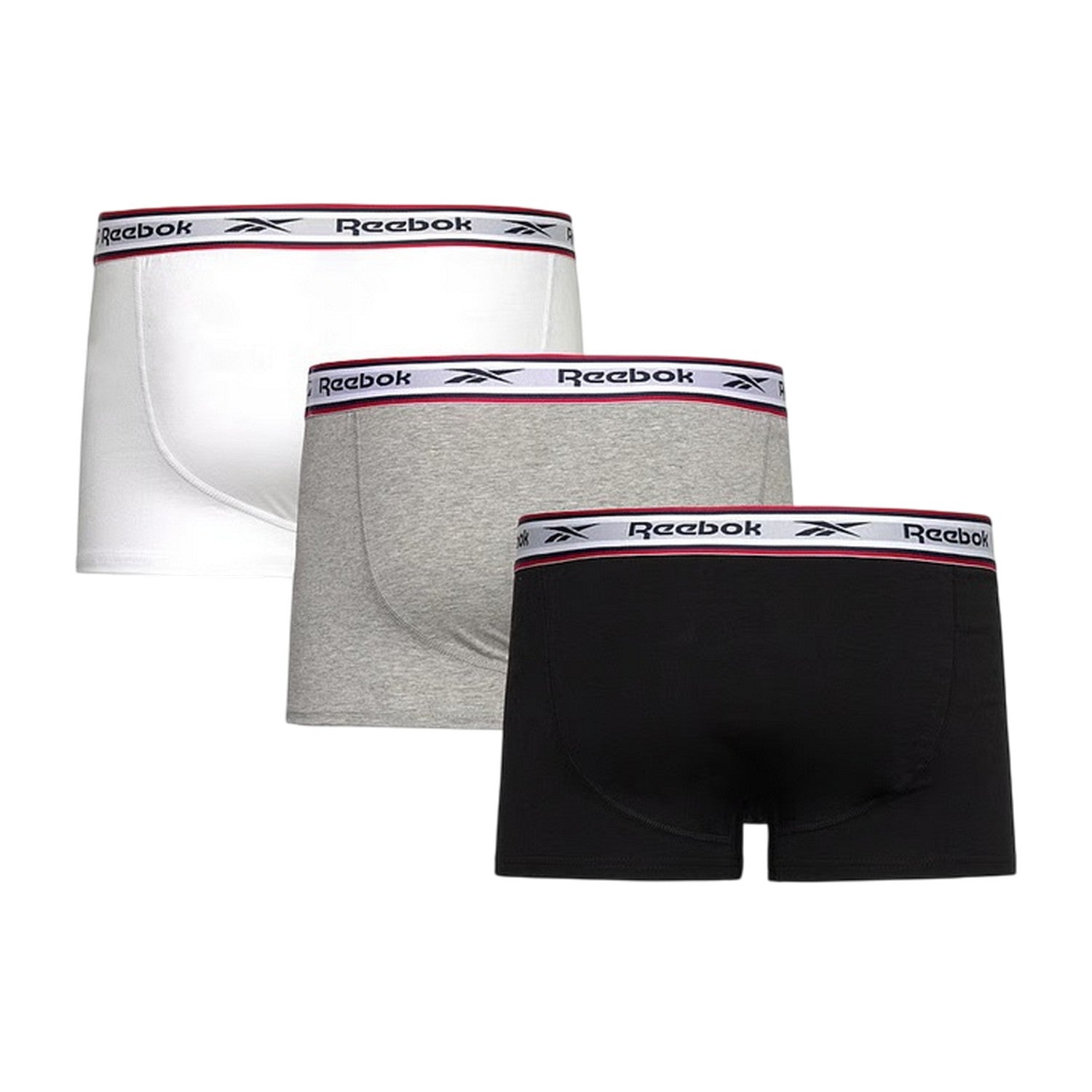 Black-White-Grey - Back - Reebok Mens Boxer Shorts (Pack of 3)