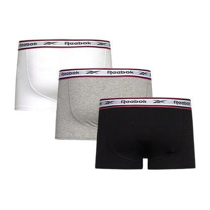 Black-White-Grey - Back - Reebok Mens Boxer Shorts (Pack of 3)