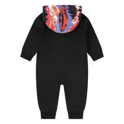 Black - Back - Nike Baby Printed Hooded Babysuit