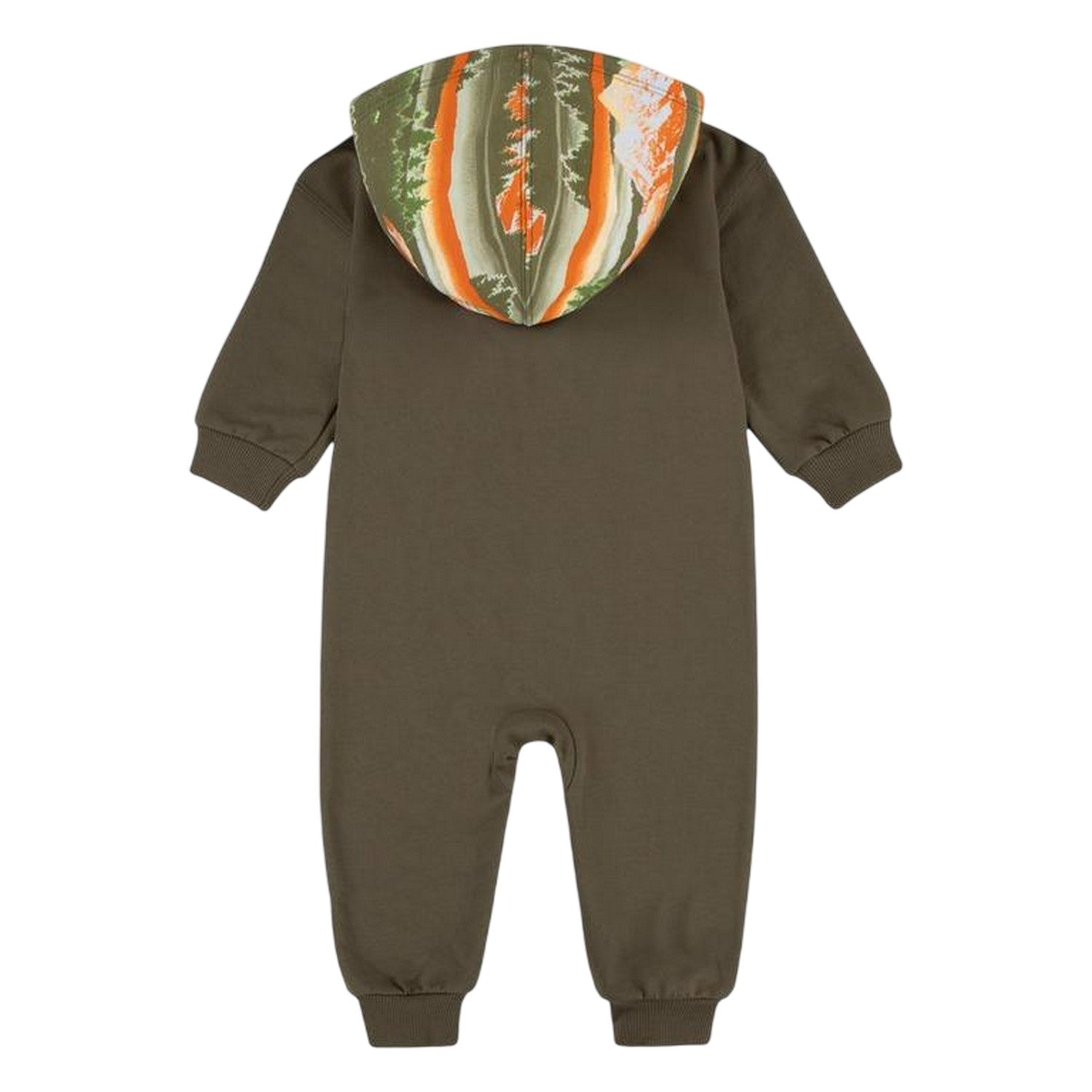 Olive - Back - Nike Baby Printed Hooded Babysuit
