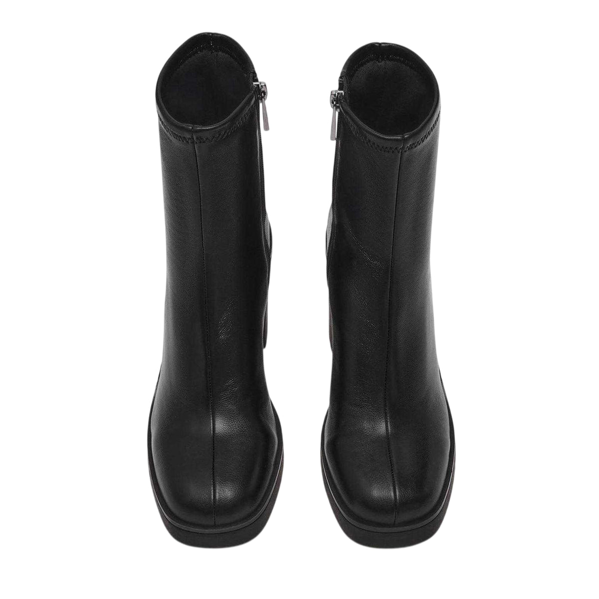 Black - Side - Steve Madden Womens-Ladies Mesmerize Block Heel Ankle Boots