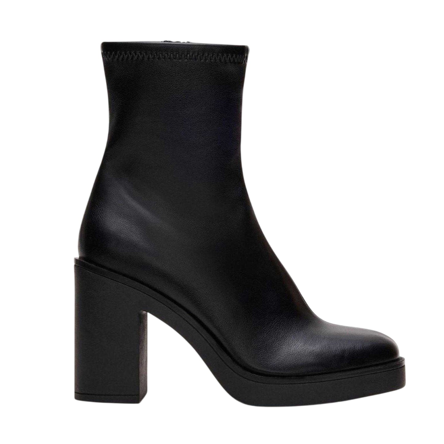 Black - Front - Steve Madden Womens-Ladies Mesmerize Block Heel Ankle Boots