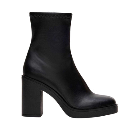 Black - Front - Steve Madden Womens-Ladies Mesmerize Block Heel Ankle Boots