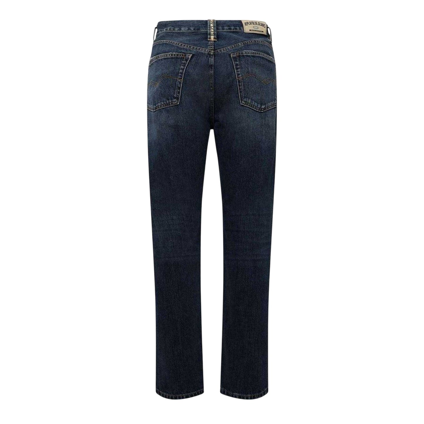 Blue - Back - Replay Womens-Ladies Cotton Straight Jeans