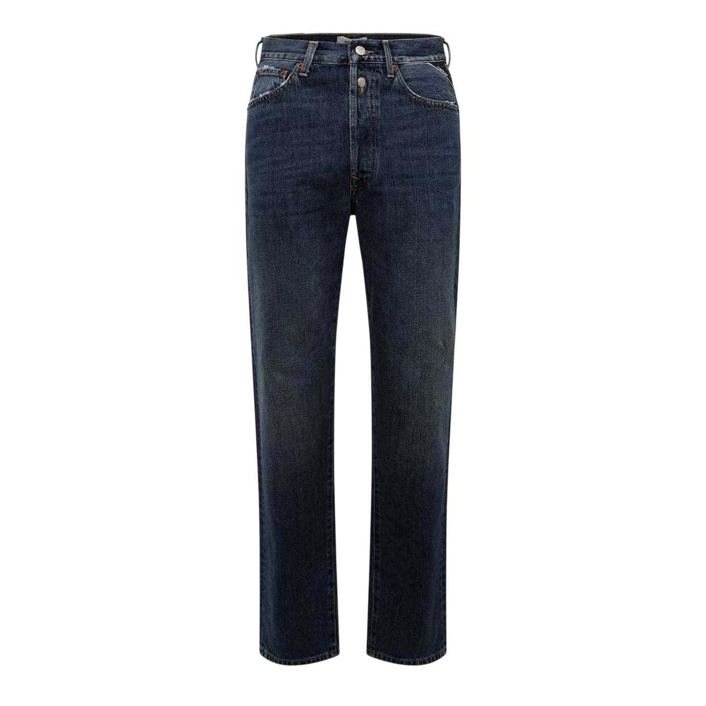 Blue - Front - Replay Womens-Ladies Cotton Straight Jeans