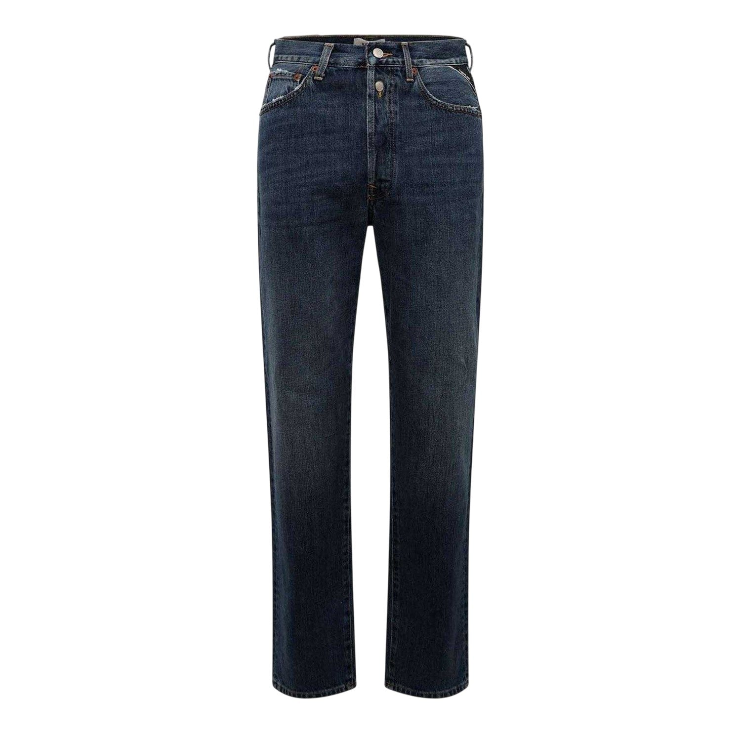 Blue - Front - Replay Womens-Ladies Cotton Straight Jeans