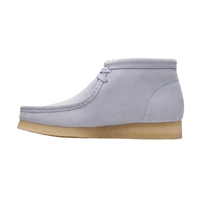 Grey - Side - Clarks Originals Womens-Ladies Wallabee Suede Flat Boots