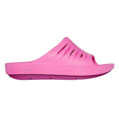 Pink - Side - Skechers Childrens-Kids Flat Sports Sandals
